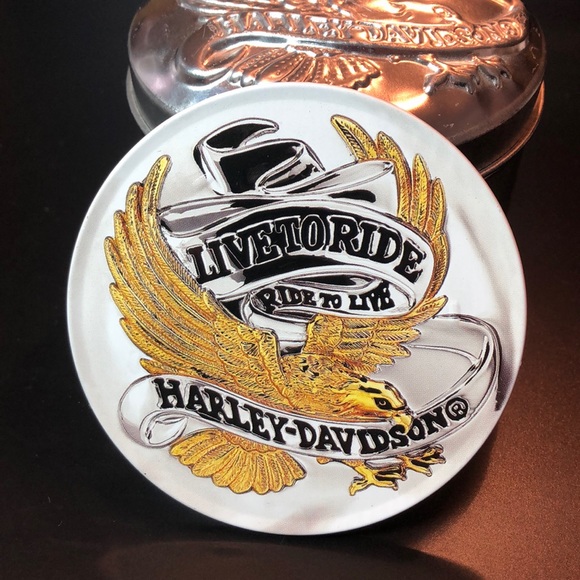 Other Harley Davidson Gas Cap Coasters Set On Tin Can Poshmark